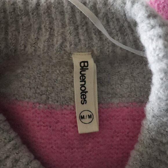 Bluenotes Women's Sz M Multicolored Striped Knit Crewneck Ribbed Stretch Sweater - Picture 9 of 10